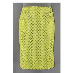 J. Crew number 2 pencil skirt in lime eyelet